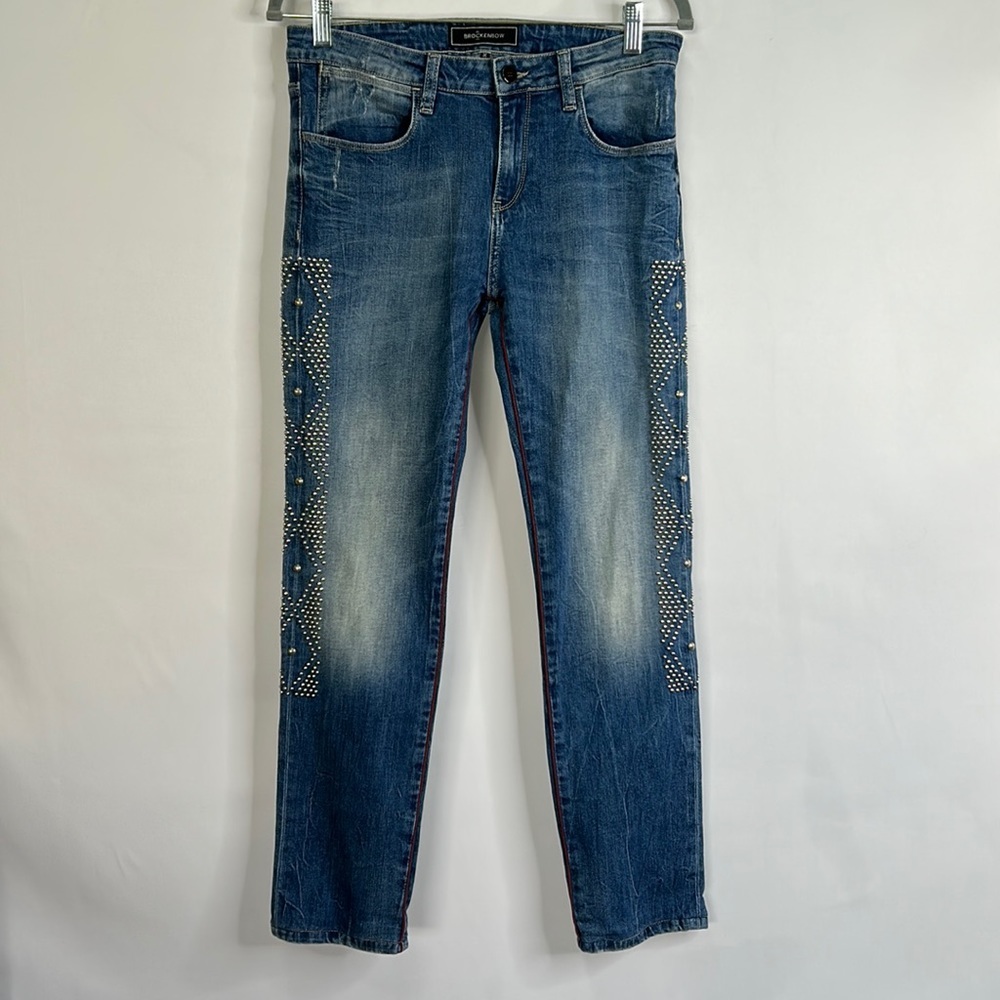 Brockenbow Charlotte boyfriend stardust metal studded blue jeans